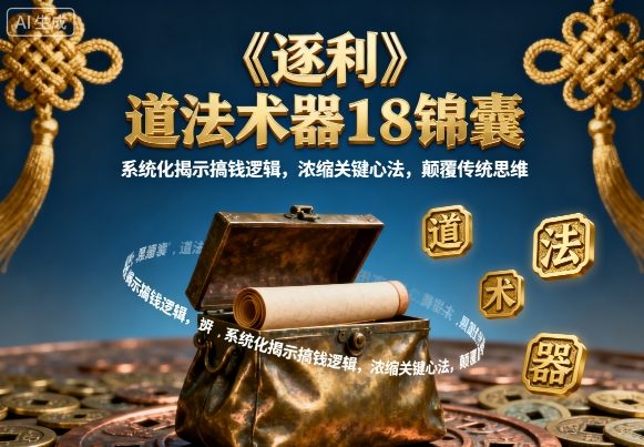 《逐利》道法术器18锦囊，系统化揭示搞钱逻辑，浓缩关键心法，颠覆传统思维（更新）|云雀资源分享