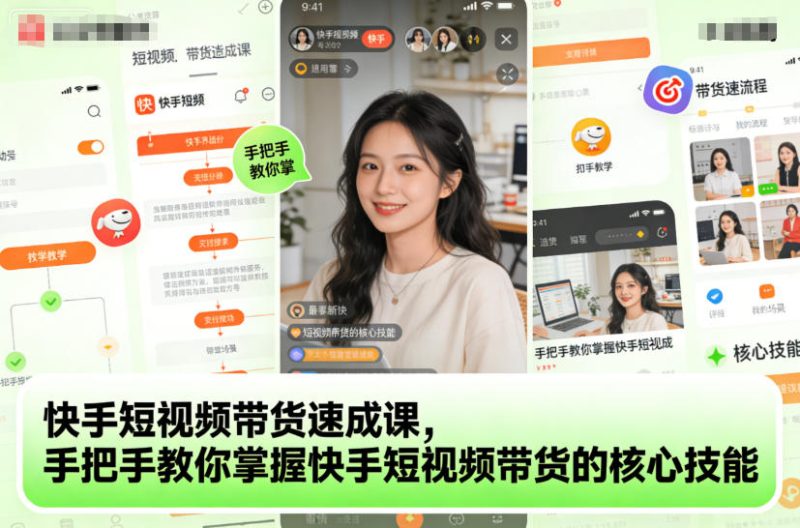 快手短视频带货速成课，手把手教你掌握快手短视频带货的核心技能|云雀资源分享