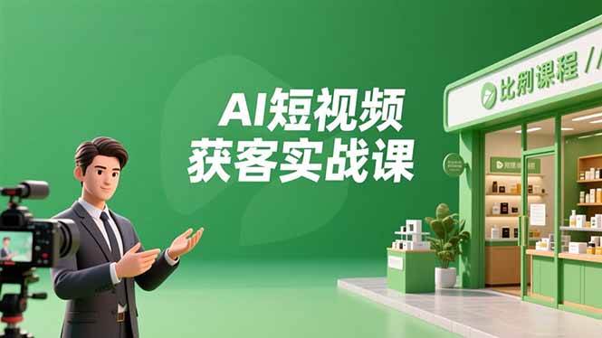 AI短视频获客实战课,数字人创作、实体行业应用、精准引流,30天获取客源月入6万+|云雀资源分享