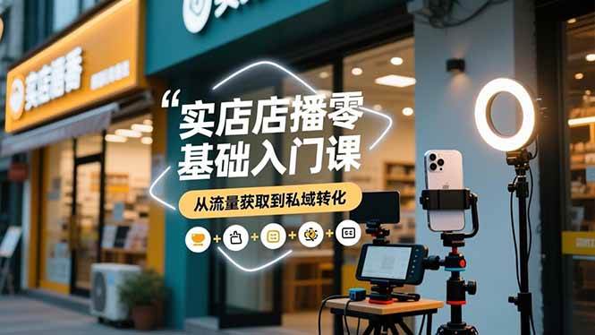 实体店播零基础入门课,实体店+短视频+直播+微信生态+私域社群,从流量获取到私域转化|云雀资源分享