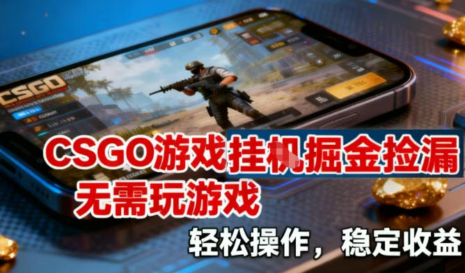 CSGO游戏挂G掘金捡漏，不需要玩游戏，操作简单，收益稳定【揭秘】|云雀资源分享