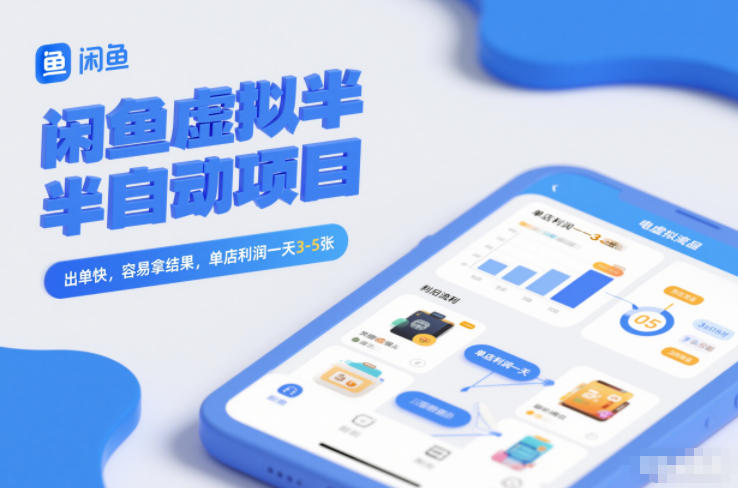 闲鱼虚拟半自动项目，出单快，容易拿结果，单店利润一天3-5张|云雀资源分享