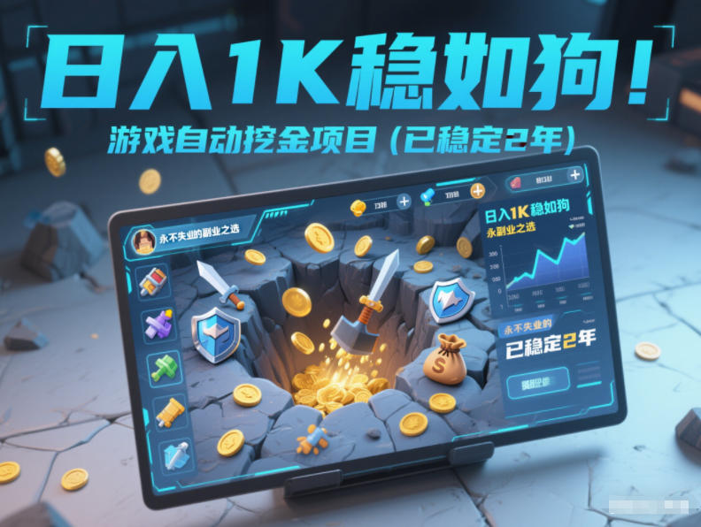 日入1K稳如狗！游戏自动挖金项目（已稳定2年），永不失业的副业之选【揭秘】|云雀资源分享