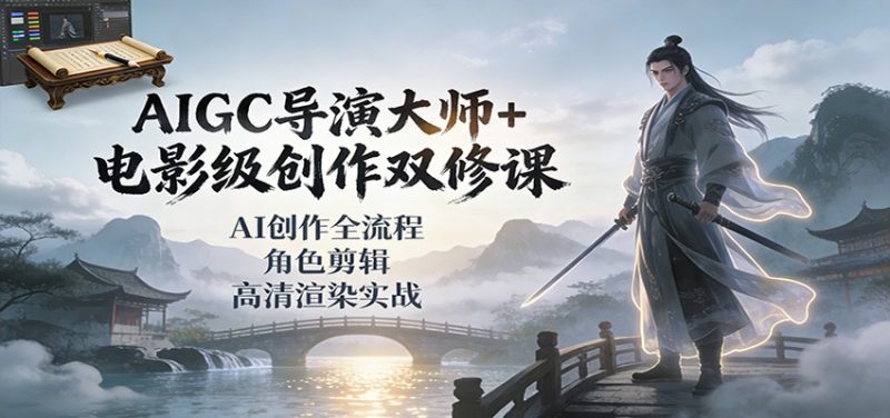 AIGC导演大师+电影级创作双修课:AI创作全流程、角色剪辑、高清渲染实战|云雀资源分享
