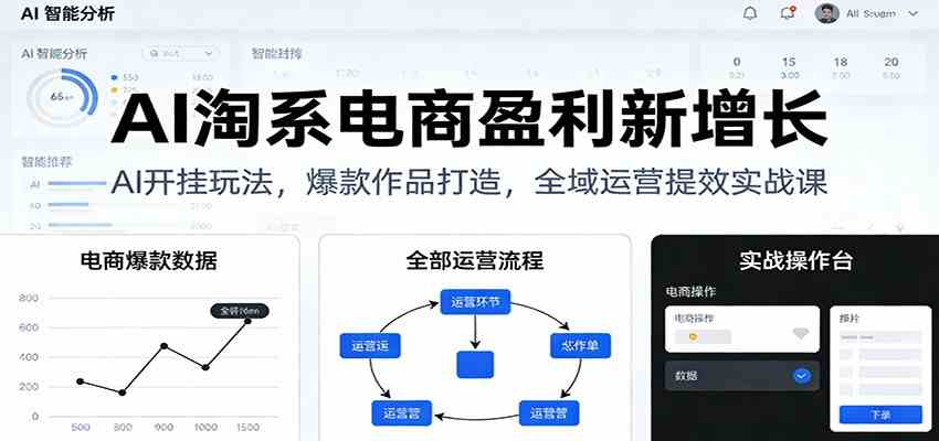 AI淘系电商盈利新增长,AI开挂玩法,爆款作品打造,全域运营提效实战课|云雀资源分享