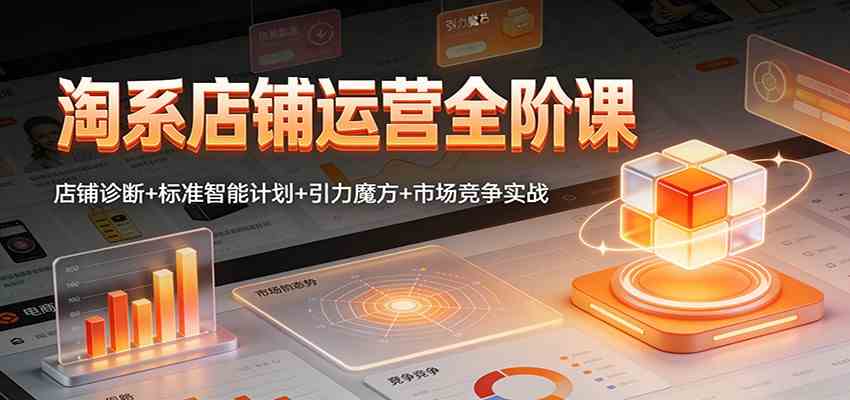 淘系店铺运营全阶课：店铺诊断+标准智能计划+引力魔方+市场竞争实战|云雀资源分享