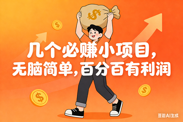 几个必赚小项目，无脑简单，百分百有利润，副业首选，日入200+|云雀资源分享