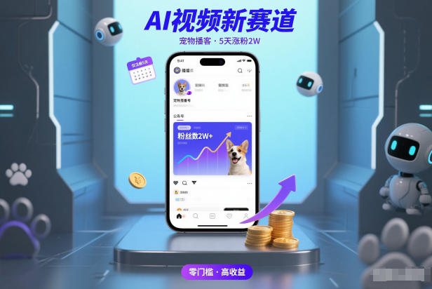 AI视频新赛道，宠物播客仅注册5天涨粉2W，收益非常可观|云雀资源分享