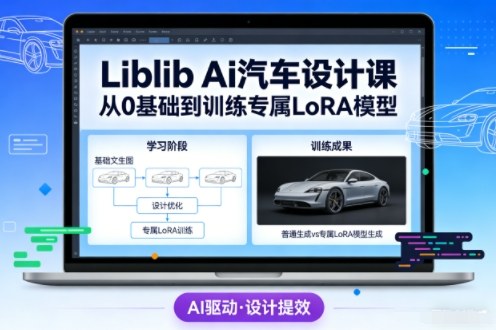 Liblib Ai汽车设计课，从0基础文生图，到教你训练专属设计和风格LoRA模型|云雀资源分享