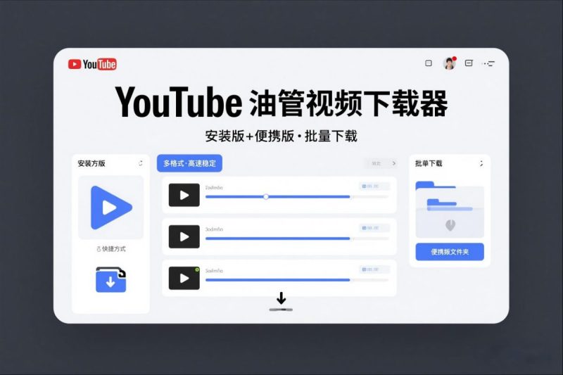 YouTube油管视频下载器安装版+便携版，可以批量下载多个视频|云雀资源分享