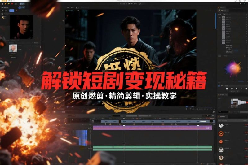 短剧拉新之原创燃剪精简剪辑实操课，解锁短剧变现秘籍|云雀资源分享