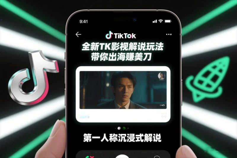 TikTok第一人称影视解说教学，全新TK影视解说玩法，带你出海賺美刀|云雀资源分享