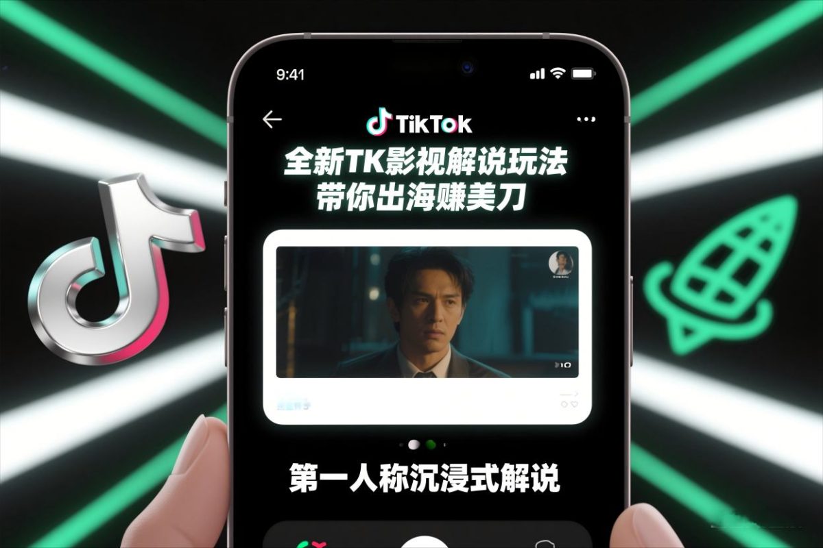 TikTok第一人称影视解说教学，全新TK影视解说玩法，带你出海賺美刀|云雀资源分享