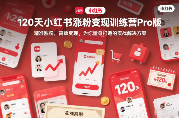 120天小红书涨粉变现训练营Pro版，精准涨粉，高效变现，为你量身打造的实战解决方案|云雀资源分享