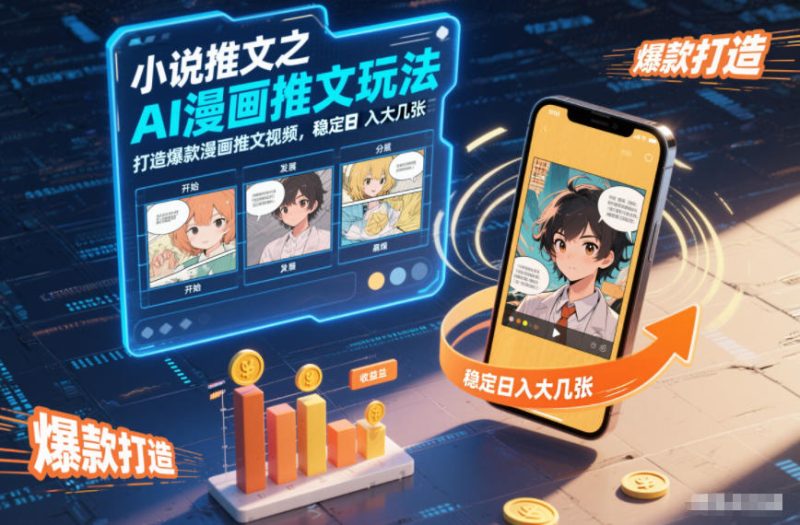 小说推文之AI漫画推文玩法，打造爆款漫画推文视频，稳定日入大几张|云雀资源分享