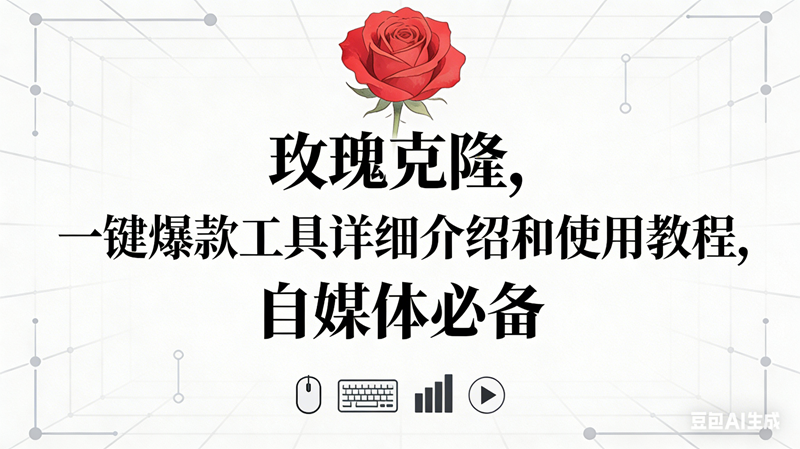 玫瑰克隆神器,自媒体必备,一键爆款工具详细介绍和使用教程 玫瑰克隆神器,自媒体必备,一键爆款工具详细介绍和使用教程