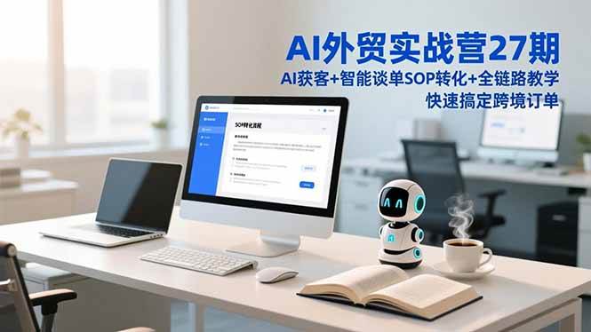 AI外贸实战营27期,AI获客+智能谈单+SOP转化+全链路教学,快速搞定跨境订单 AI外贸实战营27期,AI获客+智能谈单+SOP转化+全链路教学,快速搞定跨境订单