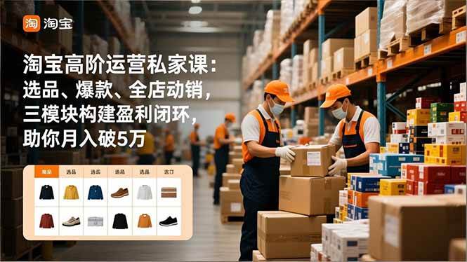 淘宝高阶运营私家课:选品、爆款、全店动销,三模块构建盈利闭环,助你月入破5万(更新12月) 淘宝高阶运营私家课:选品、爆款、全店动销,三模块构建盈利闭环,助你月入破5万(更新12月)