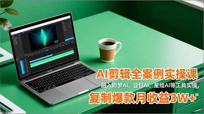 图片[1]-AI剪辑全案例实操课，融入即梦AI、豆包AI、星绘AI等工具实操，复制爆款月收益3W+
