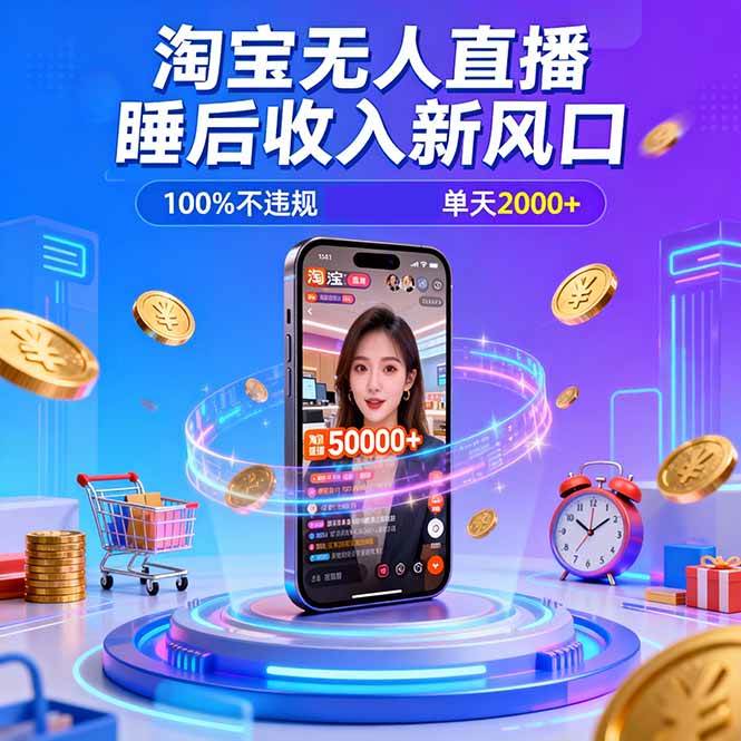 图片[1]-淘宝无人直播，不违规不封号，直播100小时卖了5万，年底旺季！