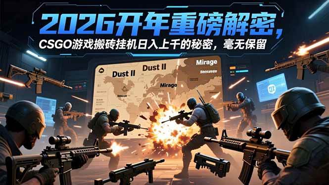 图片[1]-2026开年重磅解密，CSGO游戏搬砖挂机日入上千的秘密，毫无保留