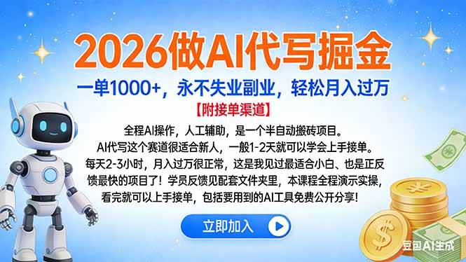 图片[1]-2026做AI代写掘金，一单1000+，永不失业副业，轻松月入过万