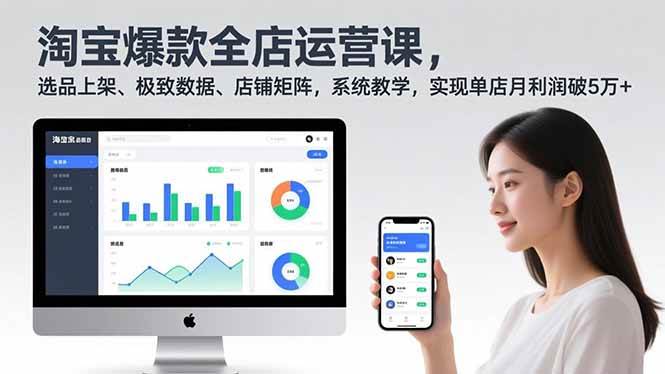 图片[1]-淘宝爆款全店运营课2.0，选品上架、极致数据、店铺矩阵，系统教学，实现单店月利润破5万+