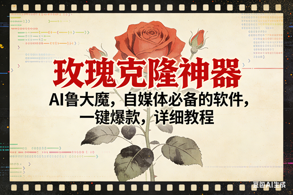 玫瑰克隆神器，ai鲁大魔，自媒体必备，一键爆款，详细使用教程|云雀资源分享