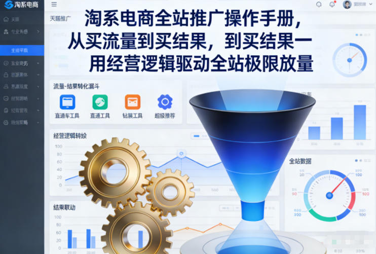 淘系电商全站推广操作手册，从买流量到买结果一用经营逻辑驱动全站极限放量|云雀资源分享