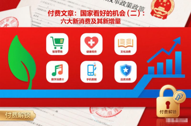 付费文章：国家看好的机会(二)：六大新消费及其新增量 付费文章：国家看好的机会(一):未来最有前景的13个消费赛道|云雀资源分享