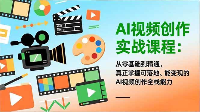 AI视频创作实战课程：从零基础到精通，真正掌握可落地、能变现的AI视频创作全栈能力|云雀资源分享