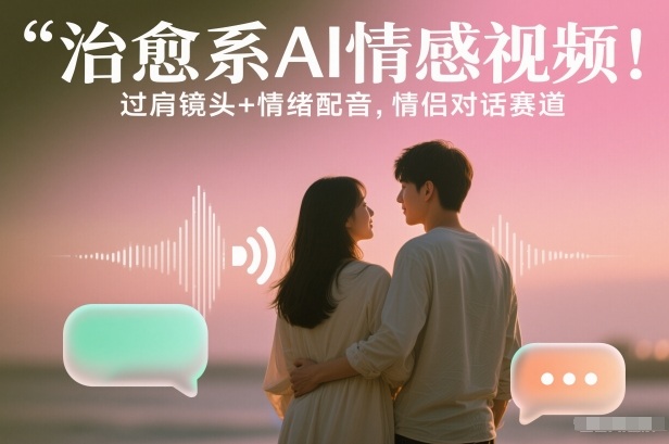 治愈系AI情感视频！过肩镜头+情绪配音，情侣对话赛道|云雀资源分享