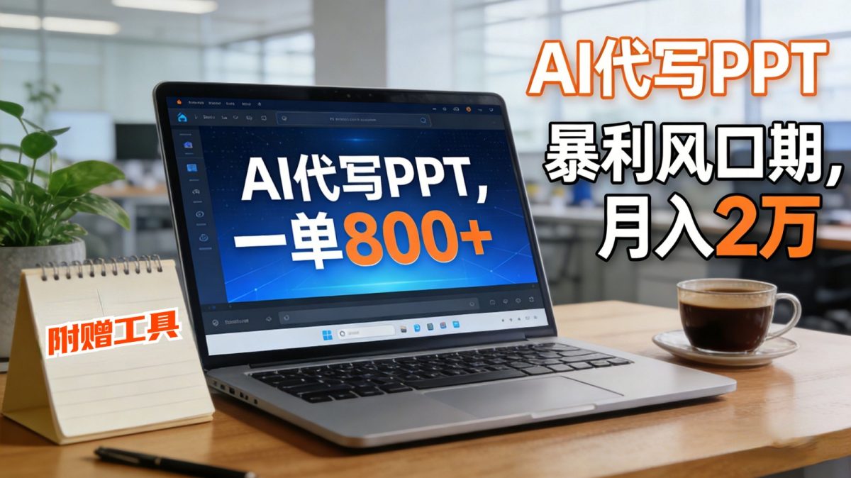 AI 代写做 PPT!一单狂赚 800+,风口期月入 2 万(工具 + 提示词直接送)|云雀资源分享