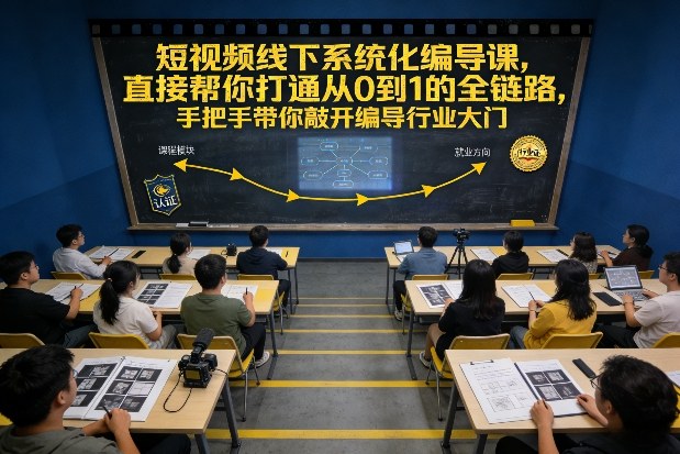 短视频线下系统化编导课，直接帮你打通从0到1的全链路，手把手带你敲开编导行业大门|云雀资源分享