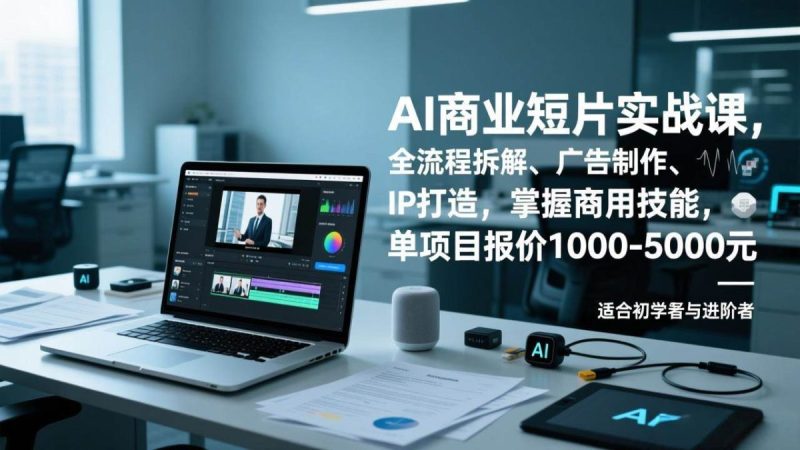 AI商业短片实战课，全流程拆解、广告制作、IP打造，掌握商用技能，单项目报价1000-5000元|云雀资源分享