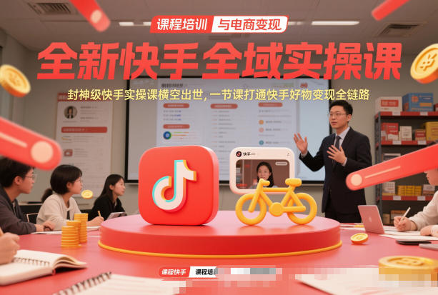 全新快手全域实操课，封神级快手实操课横空出世，一节课打通快手好物变现全链路|云雀资源分享