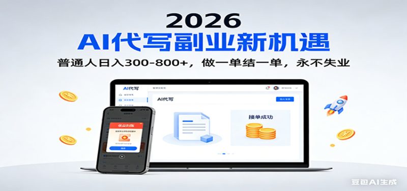 2026 副业首选！AI 代写日入 300-800，普通人0门槛，做一单结一单！|云雀资源分享