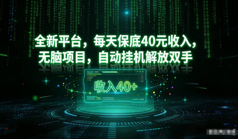 最新看广平台，每天保底30-4米，无脑项目，自动挂G解放双手【揭秘】|云雀资源分享