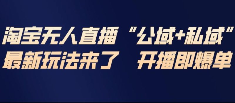淘宝无人直播完整教程，公试+私域，最新玩法来了，开播即爆单|云雀资源分享