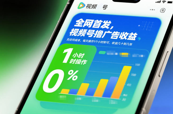 全网首发，视频号撸广告收益，无任何成本，每天操作1个小时即可，收益几十到几张|云雀资源分享