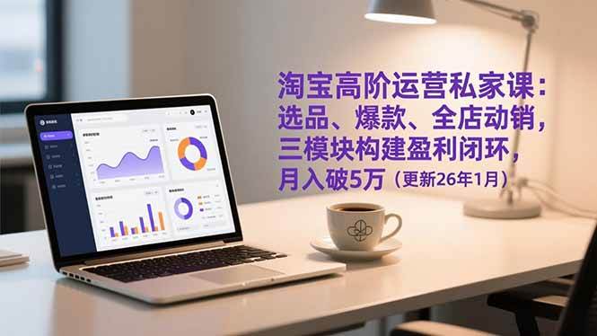 淘宝高阶运营私家课：选品、爆款、全店动销，三模块构建盈利闭环，月入破5万（更新26年1月）|云雀资源分享