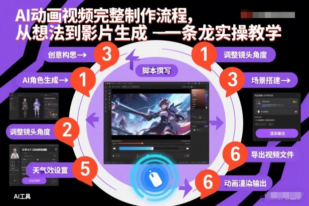 AI动画视频完整制作流程，从想法到影片生成一条龙实操教学|云雀资源分享