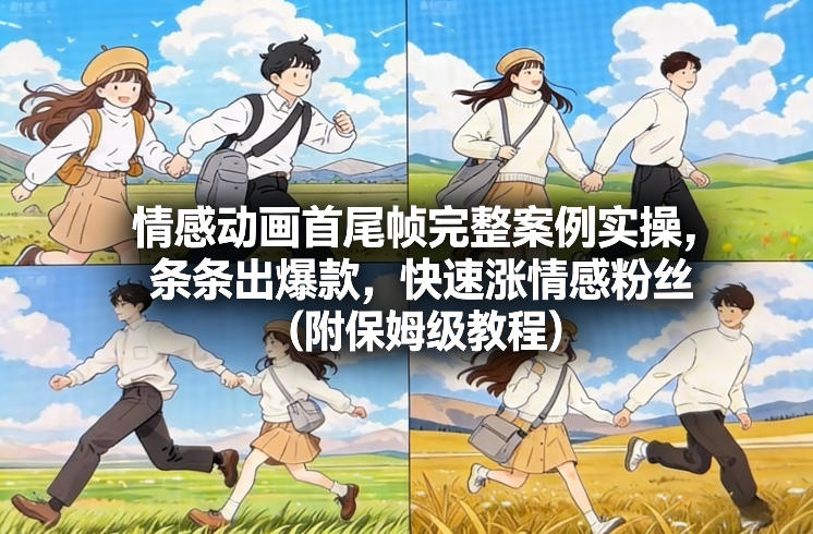 情感动画首尾帧完整案例实操，条条出爆款，快速涨情感粉丝（附保姆级教程）|云雀资源分享
