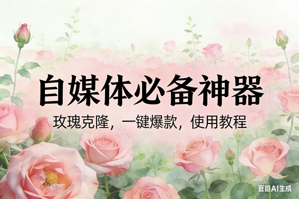 玫瑰克隆神器，ai鲁大魔，自媒体必备工具，一键爆款神器，详细教程|云雀资源分享