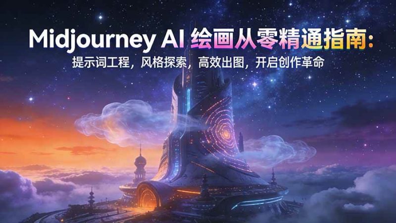 Midjourney AI绘画从零精通指南：提示词工程，风格探索，高效出图，开启创作革命|云雀资源分享