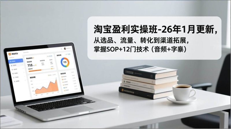 淘宝盈利实操班-26年1月更新，从选品、流量、转化到渠道拓展，掌握SOP+12门技术（音频+字幕）|云雀资源分享