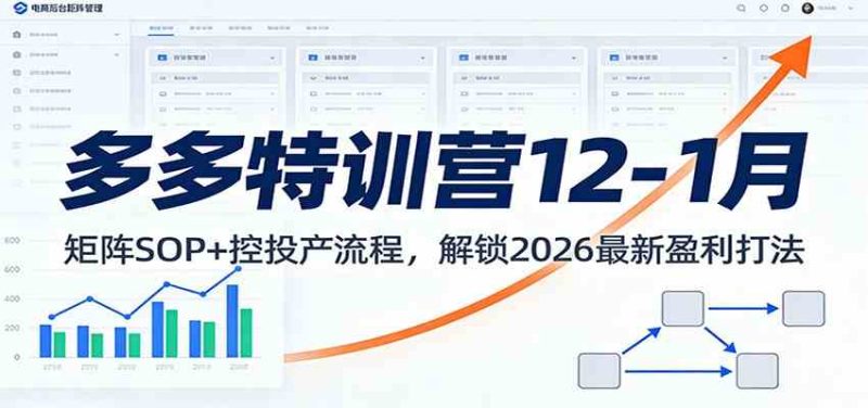 多多特训营12-1月：矩阵SOP+ 控投产流程，解锁2026最新盈利打法|云雀资源分享