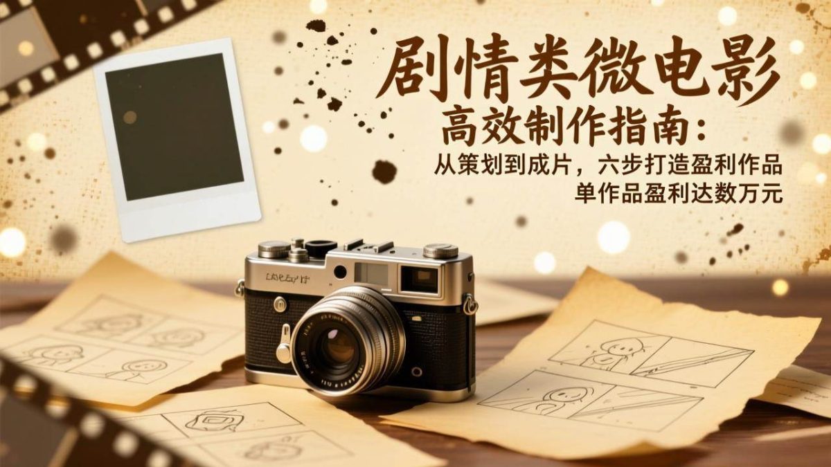 剧情类微电影高效制作指南:从策划到成片,六步打造盈利作品,单作品盈利达数万元|云雀资源分享