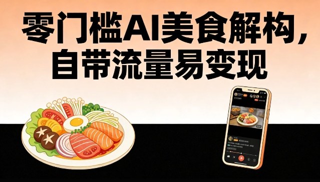 零门槛AI美食解构,自带流量易变现|云雀资源分享
