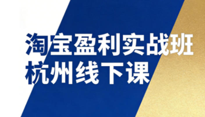 淘宝盈利实战班杭州线下课12月26-28日（音频+字幕），帮你掌握SOP流程+12门核心技术|云雀资源分享